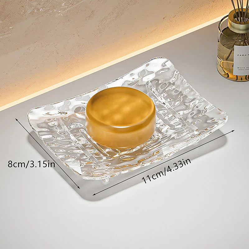 Transparent Glacier-Patterned Luxury Soap Holder