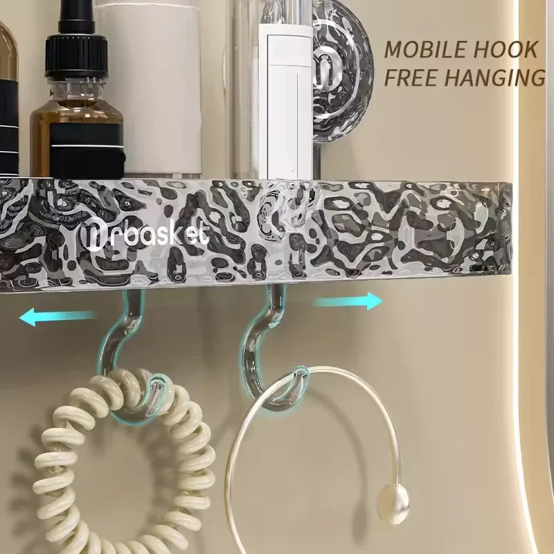 Glacier Pattern Shower Suction Cup Shelf – Bathroom Organizer