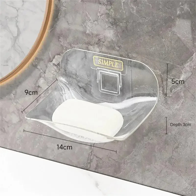 No-Drill Wall Mounted Soap Rack – Self-Adhesive Bathroom Holder (Random color)