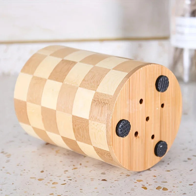 Bamboo Kitchen Utensil Holder – Natural Wood