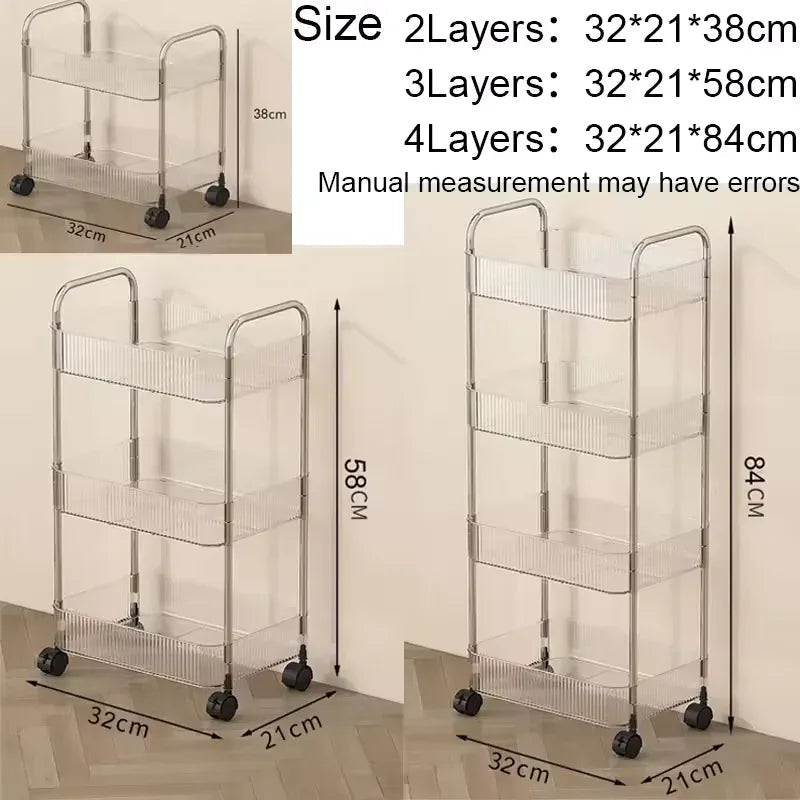 Luxury Acrylic Utility Trolley with Wheels