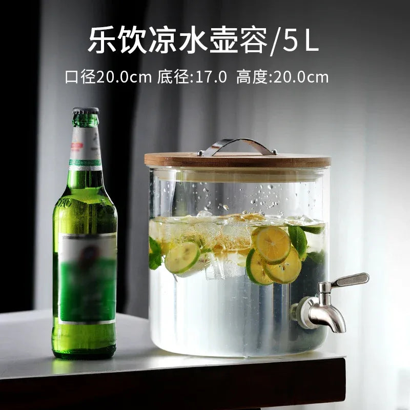 Luxury Glass Juice Container – Silver Wood Cap