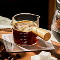 Glass Measuring Cup with Wood Handle – Espresso Measuring Cup