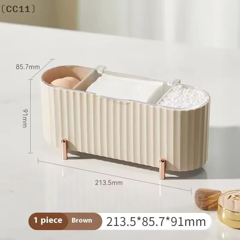 Desktop Makeup Organizer – Brushes, Cotton Pads & Swabs Storage