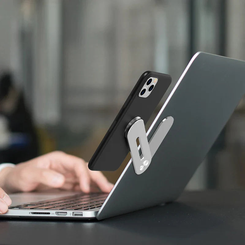 Magnetic Foldable Laptop Side Phone Holder