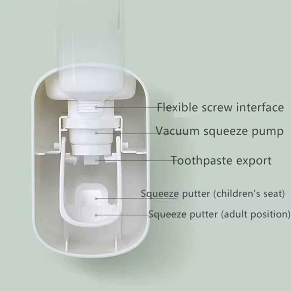 Wall-Mount Toothbrush Holder & Automatic Toothpaste Dispenser