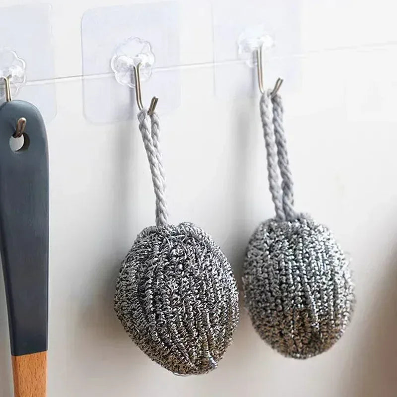 Pack of 2 Stainless Steel Wire Dishwashing Scrubber Balls