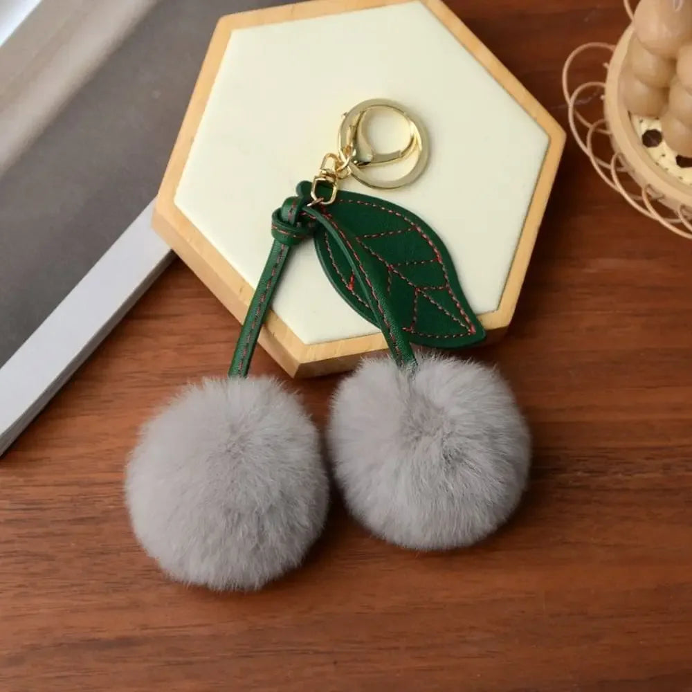 Cherry Plush Toy Keychain – Colorful & Fluffy (Random Color)