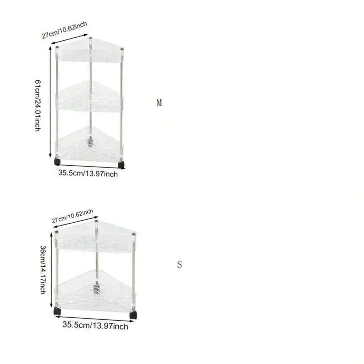 Acrylic Triangle Corner Trolley for Space-Saving Storage Solutions