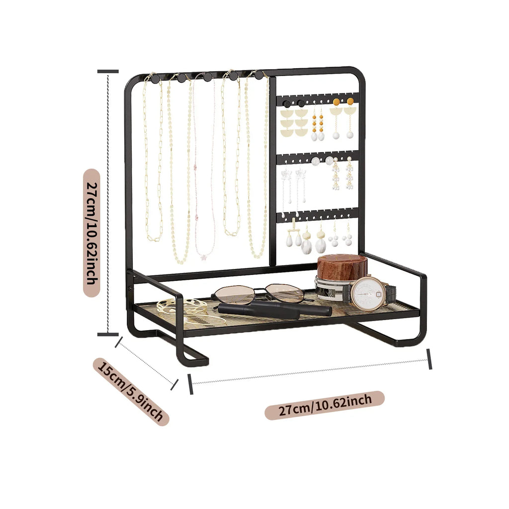 Luxury Wrought Iron Jewelry Display Stand & Organizer