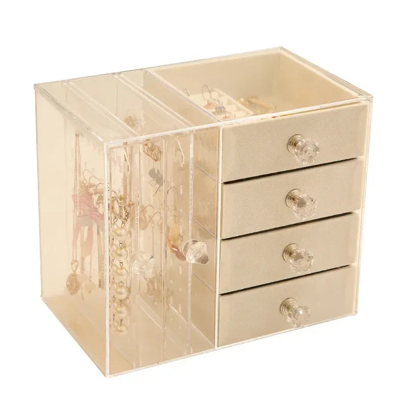 Transparent Acrylic Storage Box – Multi-Layer Jewelry Drawer