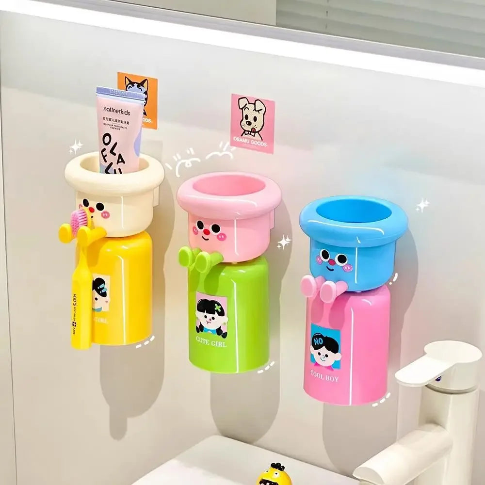 Wall-Mounted Magnetic Toothbrush Holder with Cup (each)