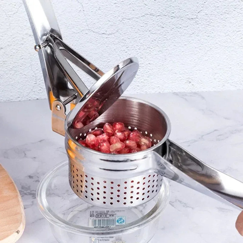 Stainless Steel Potato Masher & Juicer – Easy Clean