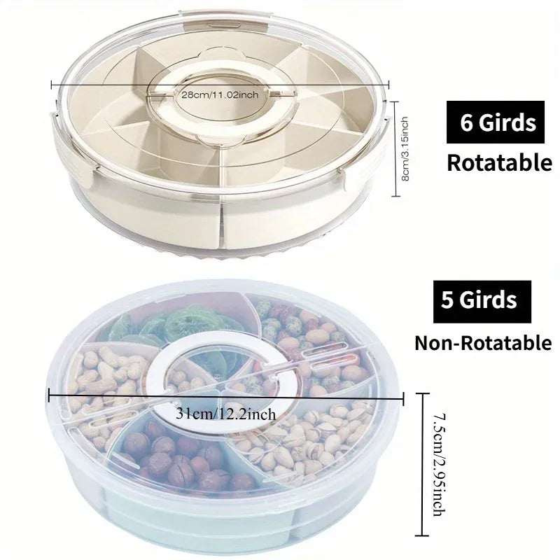 Portable Snack Tray – 360° Rotating & Spill-Proof