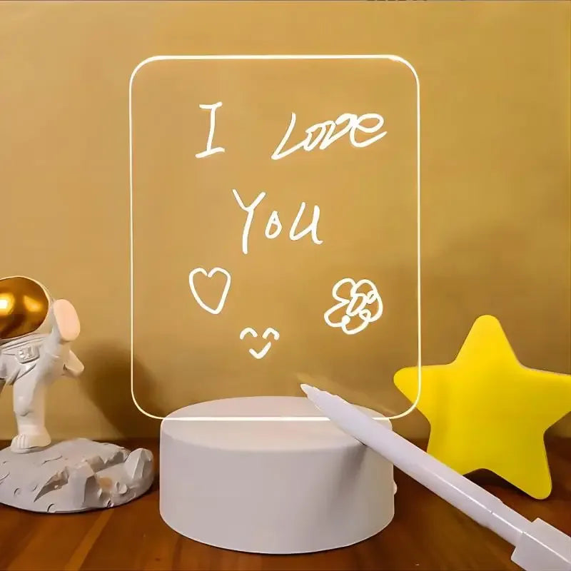 LED Message Note Board Night Light – USB With Marker