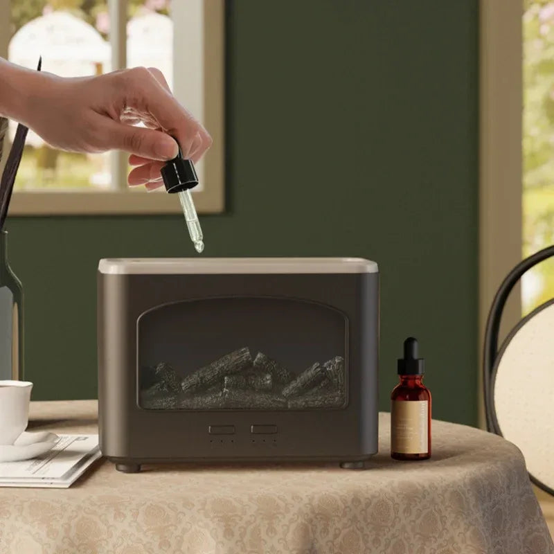 Electric Flame Humidifier – LED Fire Effect Aroma Diffuser
