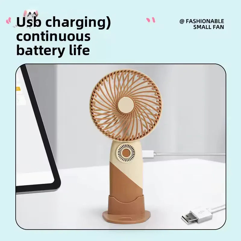 Portable Mini USB Fan – Cute Cartoon Design, 3-Speed Adjustable