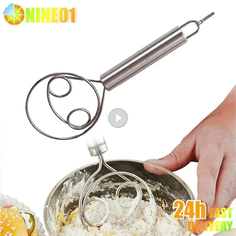 Stainless Steel Dough Whisk with Handle