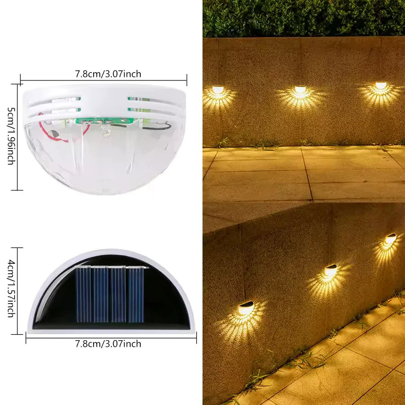 6 LED Solar Fence Lights – Pack of 4 Waterproof Outdoor Lamps
