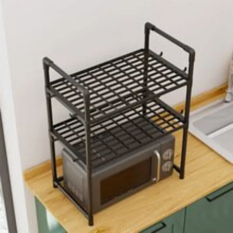 2-Layer Microwave Oven Storage Rack – Kitchen Organizer