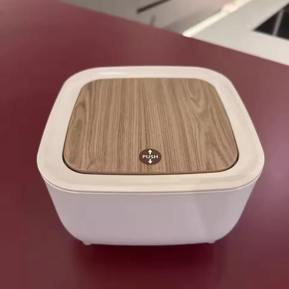 Mini Desktop Trash Can – Small Covered Bin for Desk & Bedroom