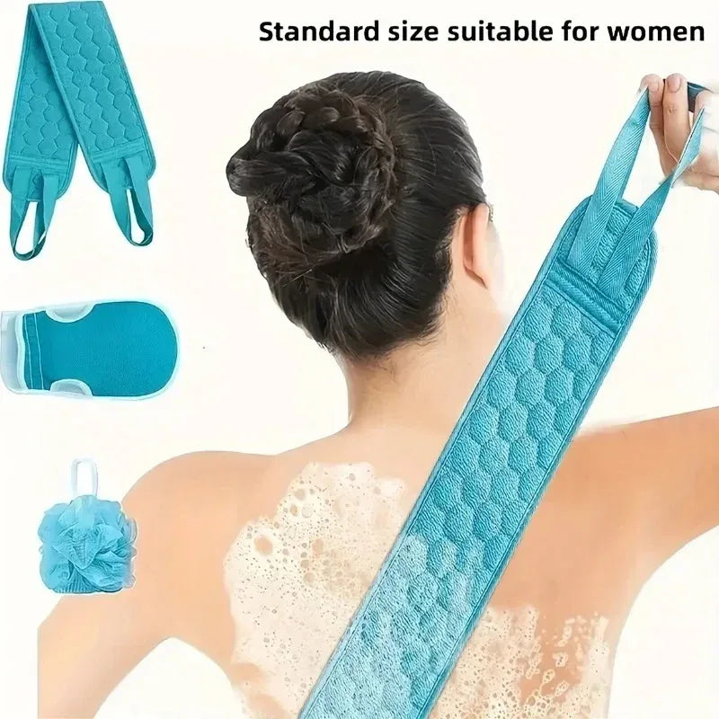 3Pcs Exfoliating Bath Set – Loofah, Glove & Back Scrubber