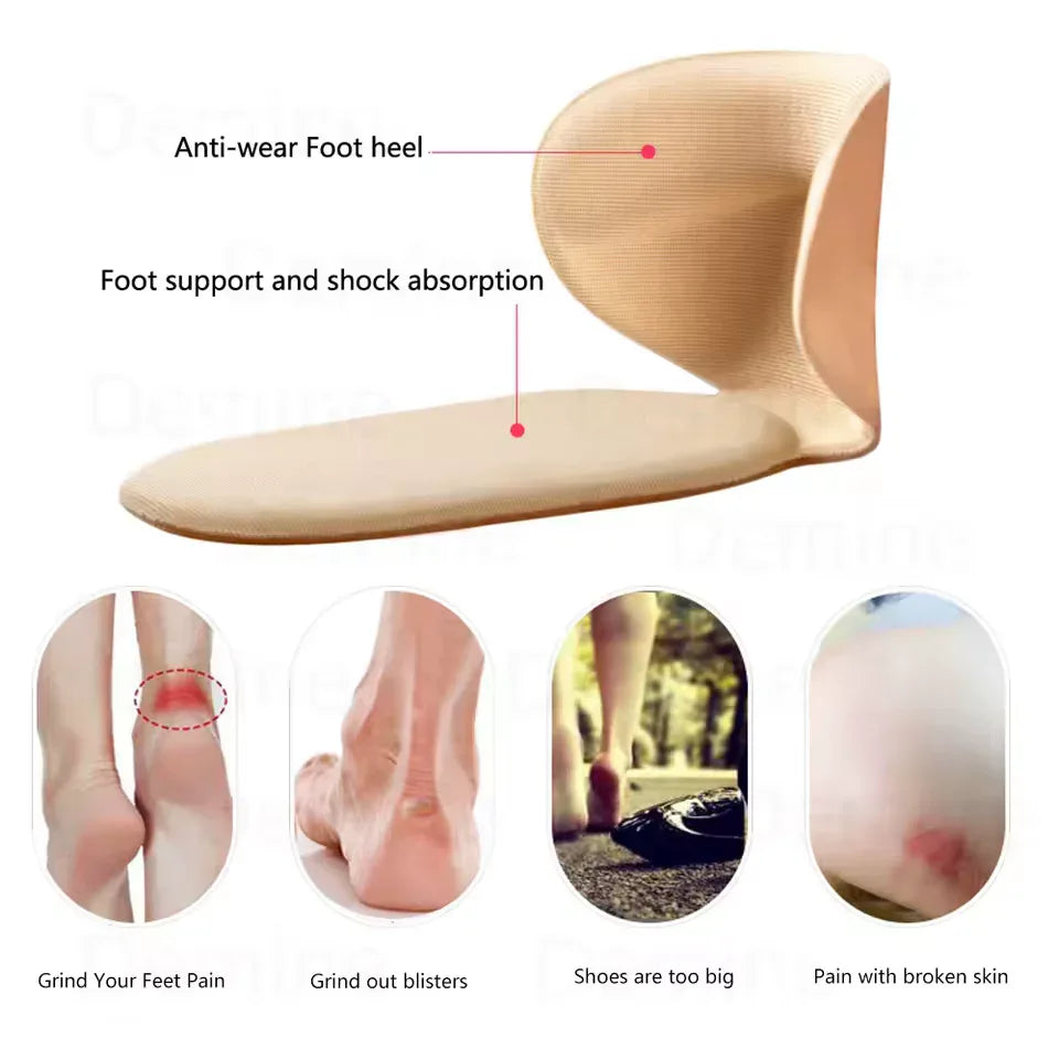 Half Insoles for Women Shoes High Heels Liner Insert Back Stickers Heel Pain Relief Protector Cushion Pads Foot Heel Pain Relief
