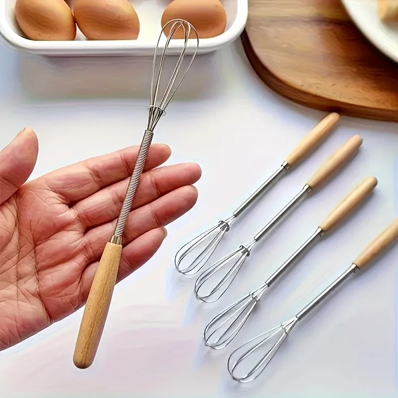 Stainless Steel Whisk with Solid Wood Handle