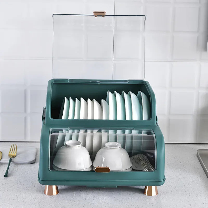 Random color Kitchen Dish Storage Box, Storage Rack, Drain Rack, Household Bowl Drying Rack, Chopsticks Tableware Storage Box