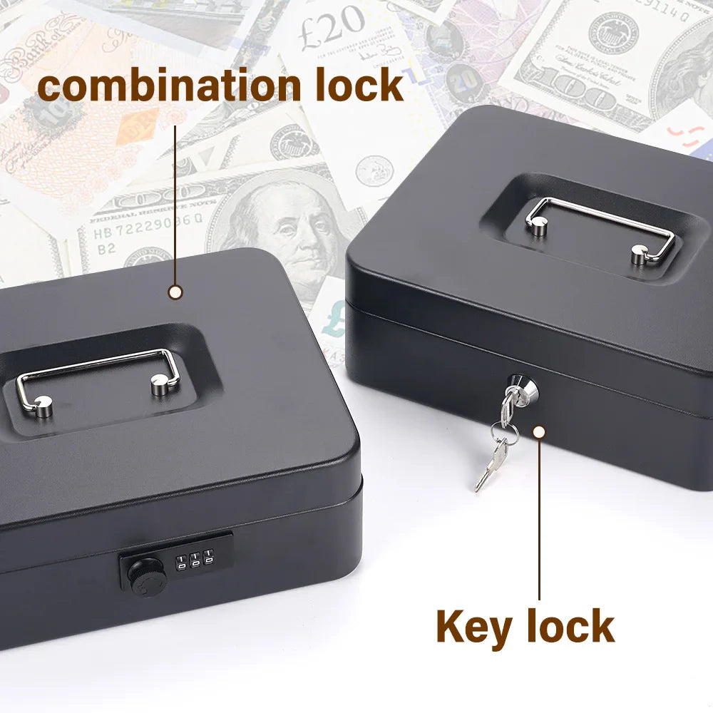 Metal Cash Box with Lock | Secure Money Storage