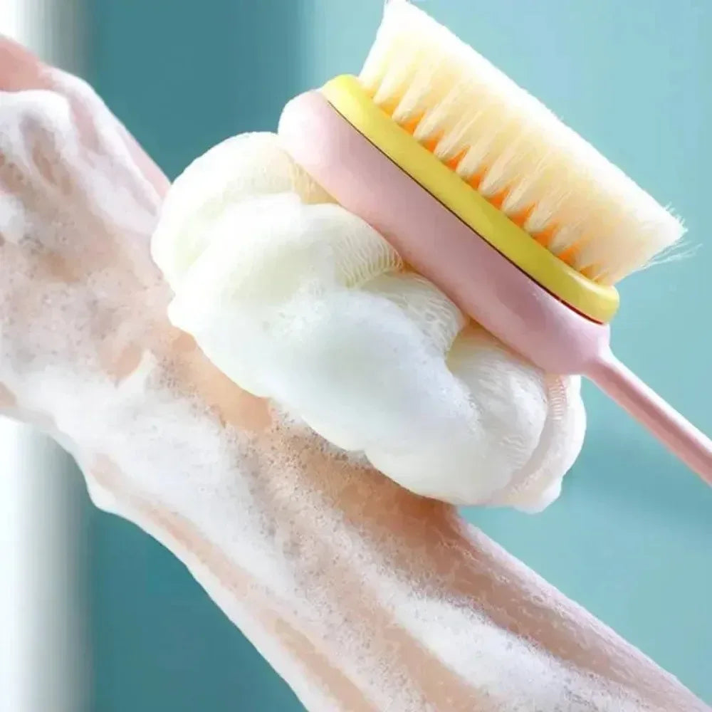 Soft Long Bath Brush – Double-Sided Scrubber