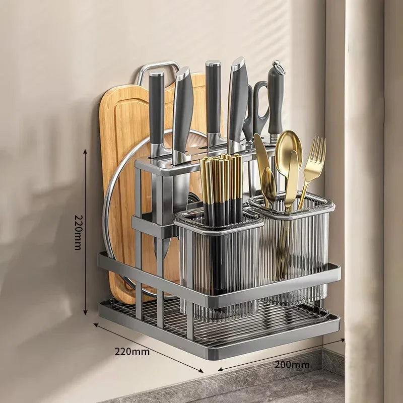 Multi-Function Kitchen Storage Rack – Knife & Board Holder