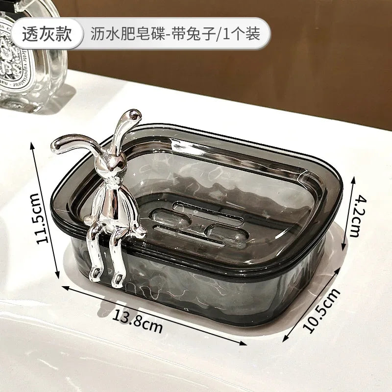 Luxury Rabbit Soap Dish – Plastic Bathroom Storage Box