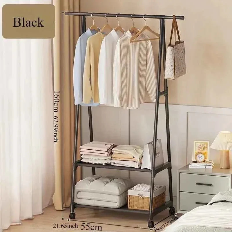 Portable Clothes Rack with Wheels - Simple Hanging Clothes Hanger