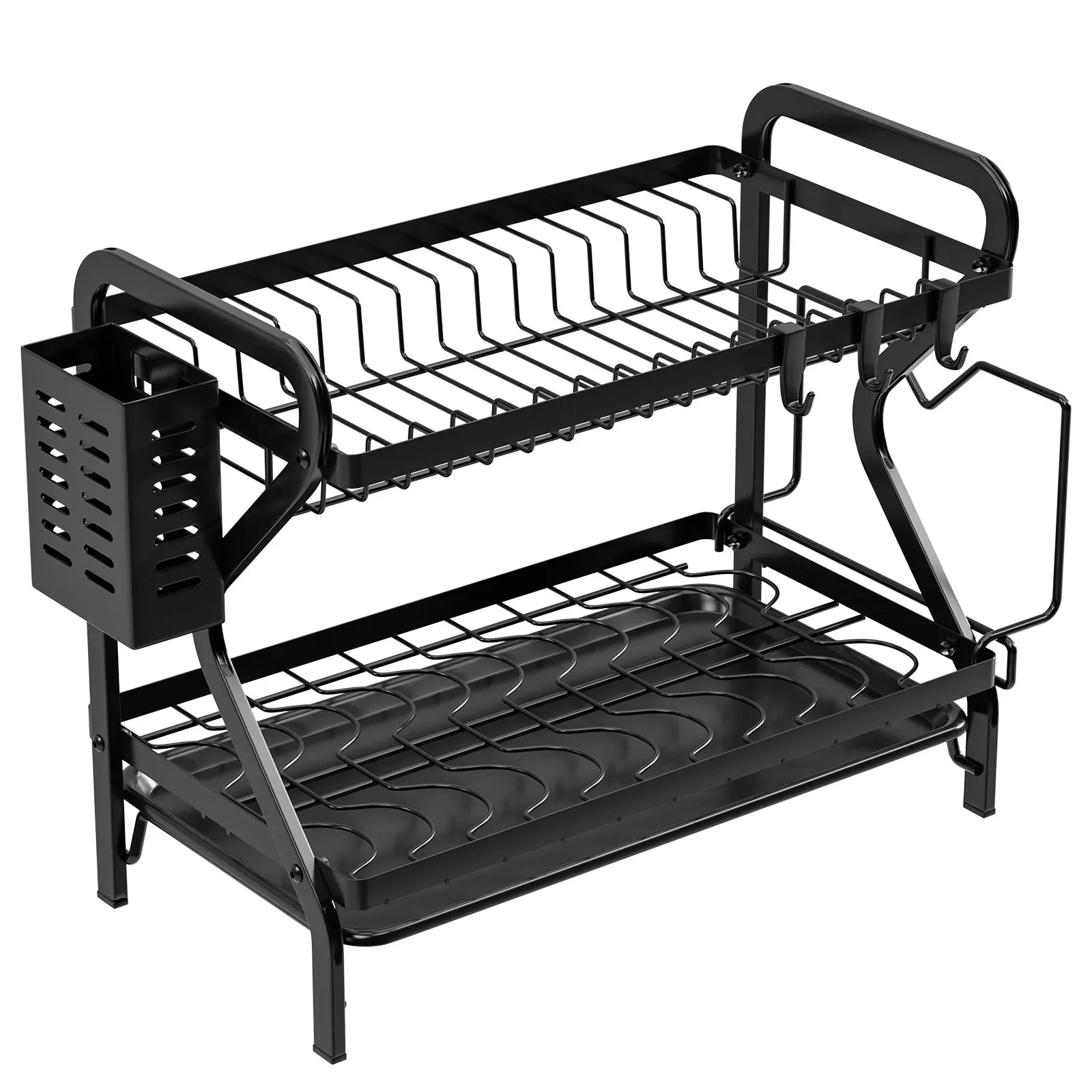 Premium 2-Tier Dish Drying Rack with Drainboard