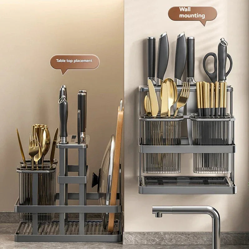 Multi-Function Kitchen Storage Rack – Knife & Board Holder