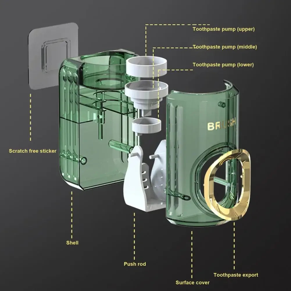 Hands-Free Automatic Toothpaste Dispenser – Wall Mounted Space-Saving Holder