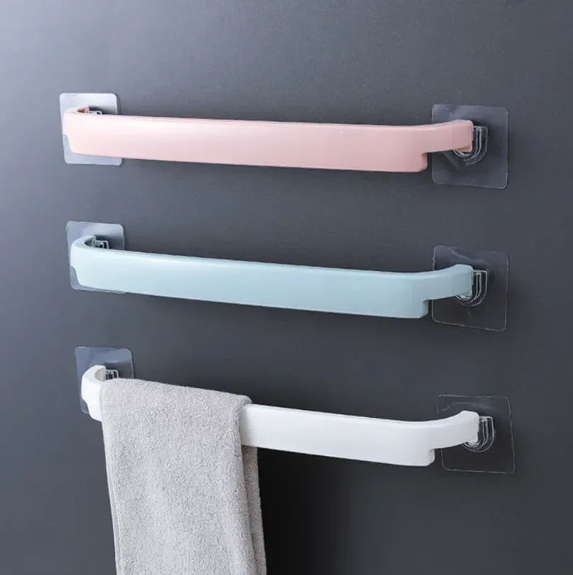 No-Drill Bathroom Towel Rack – Wall Mounted Single Rod Towel Holder (EACH)