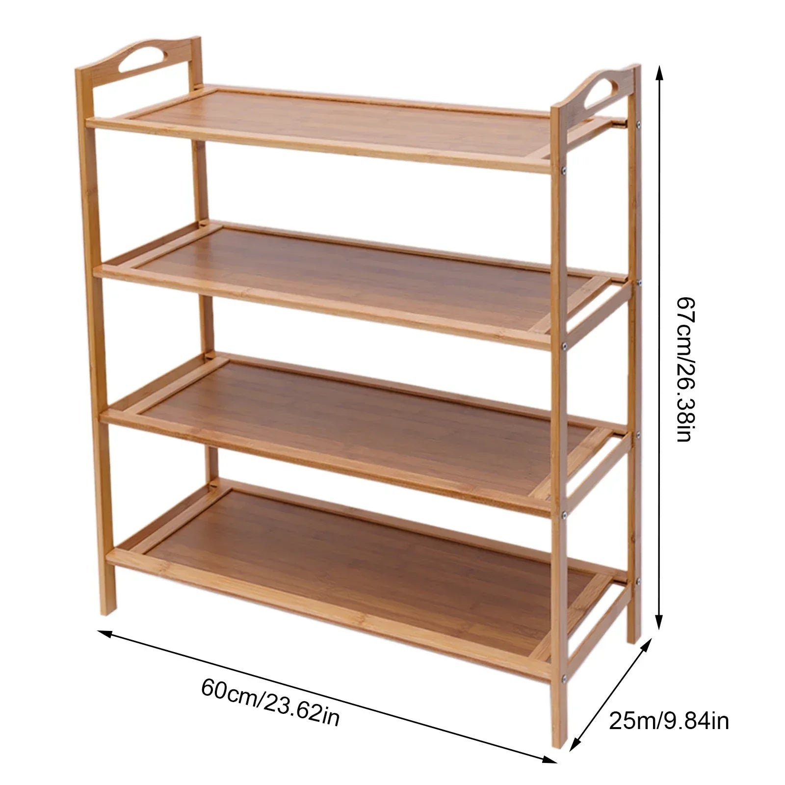 Premium 4-Layer Bamboo Shoe Rack