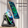 Wireless Fast Charging Speaker - Bluetooth 5.3 Phone Holder with RGB Lights