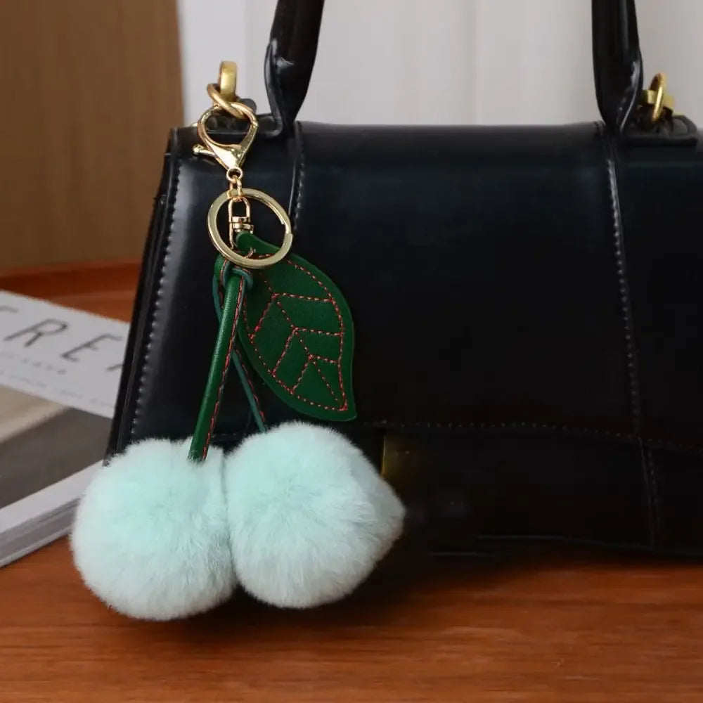 Cherry Plush Toy Keychain – Colorful & Fluffy (Random Color)