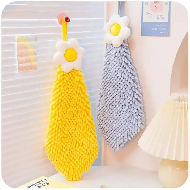 Chenille Hand Towel with Hanging Loop – Quick Dry (Each)