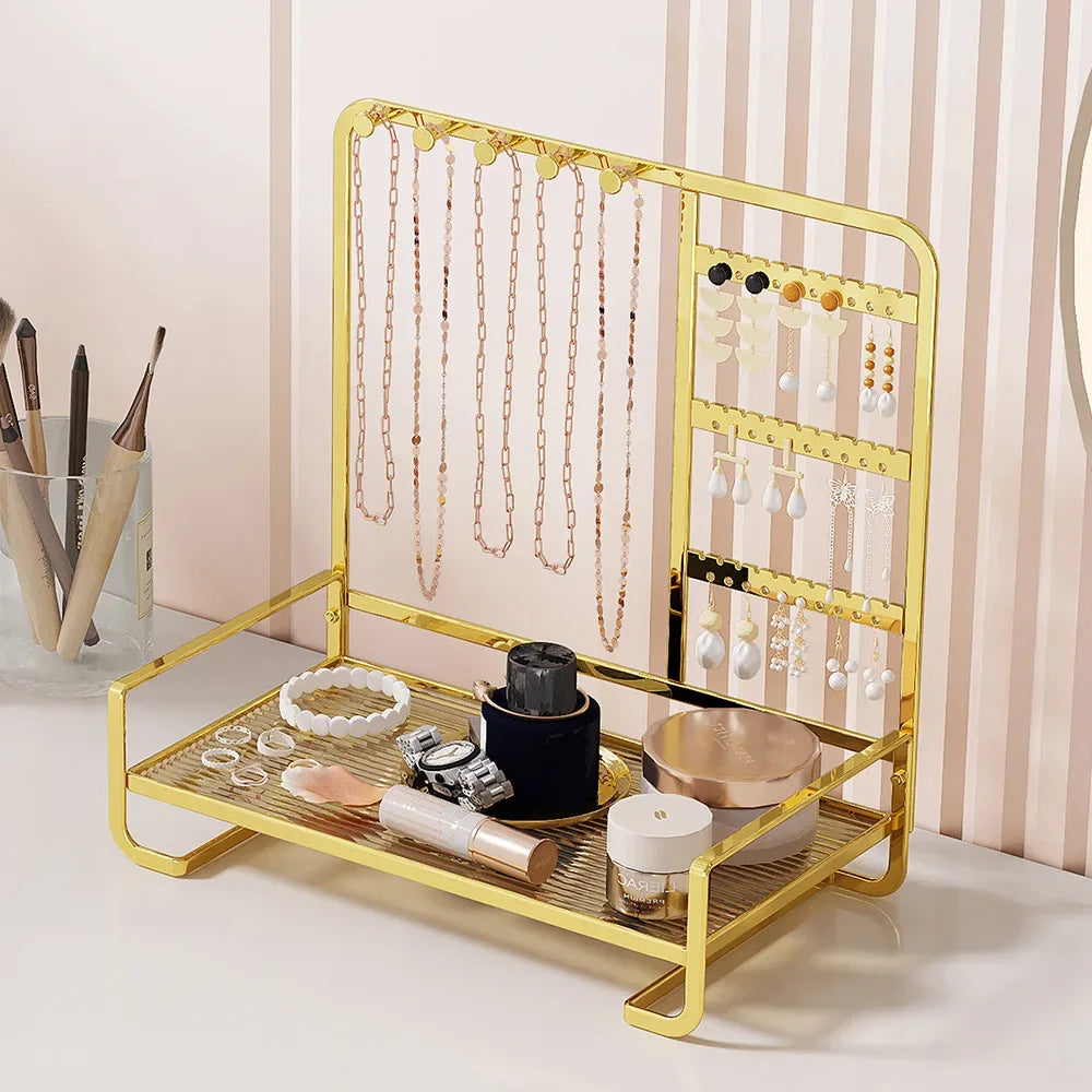 Luxury Wrought Iron Jewelry Display Stand & Organizer