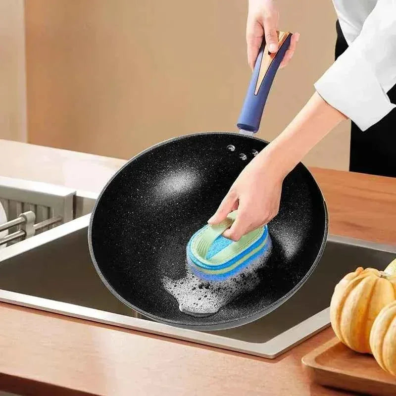 Magic Cleaning Sponge - Thickened Stain Removing Brush for Pot, Tile, Kitchen, Toilet, and Bathroom Cleaning