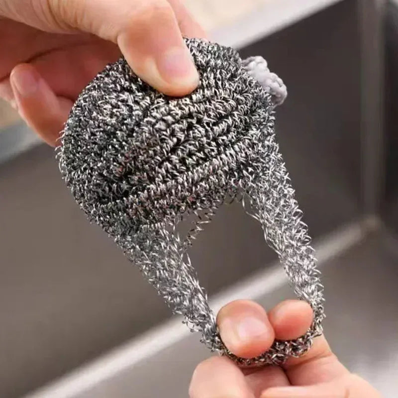 Pack of 2 Stainless Steel Wire Dishwashing Scrubber Balls