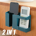 2-in-1 Wall Storage Box – Phone & Remote Control Holder