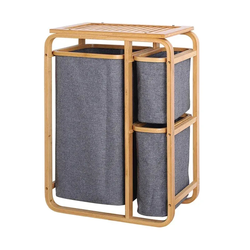 Bamboo Laundry Basket – 3 Collapsible Storage Bags