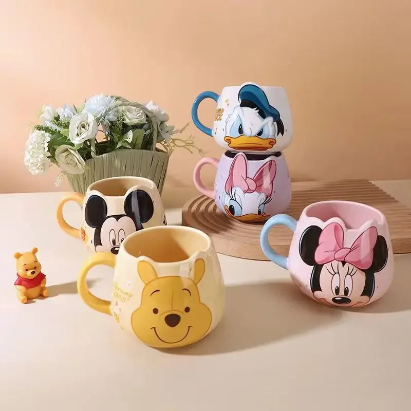 Premium Cartoon Character Mug Set – 450ml Kids Water Cups (Random Color/Each)