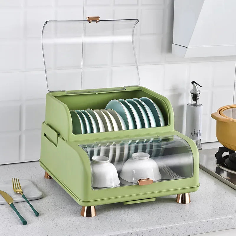 Random color Kitchen Dish Storage Box, Storage Rack, Drain Rack, Household Bowl Drying Rack, Chopsticks Tableware Storage Box