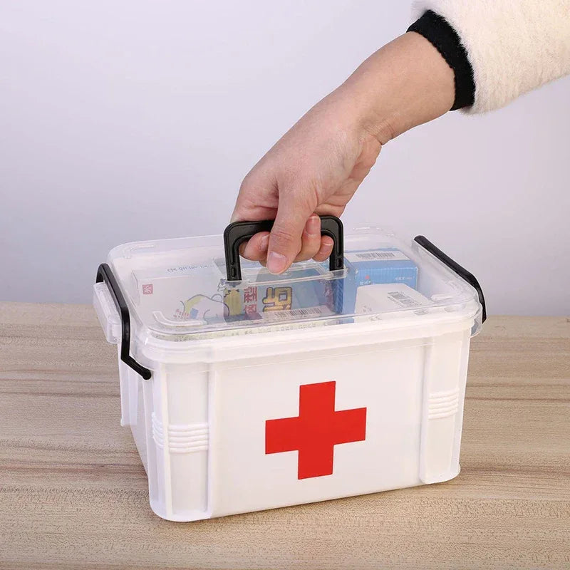 Portable First Aid Kit – Double Layer Medicine Storage Box